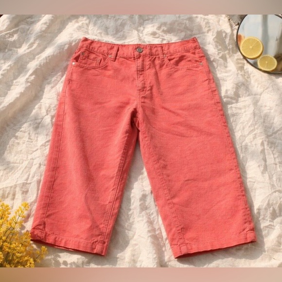 Levi’s Womens Vintage Crop Straight leg Jeans Red 14 Denim USA - Picture 3 of 14